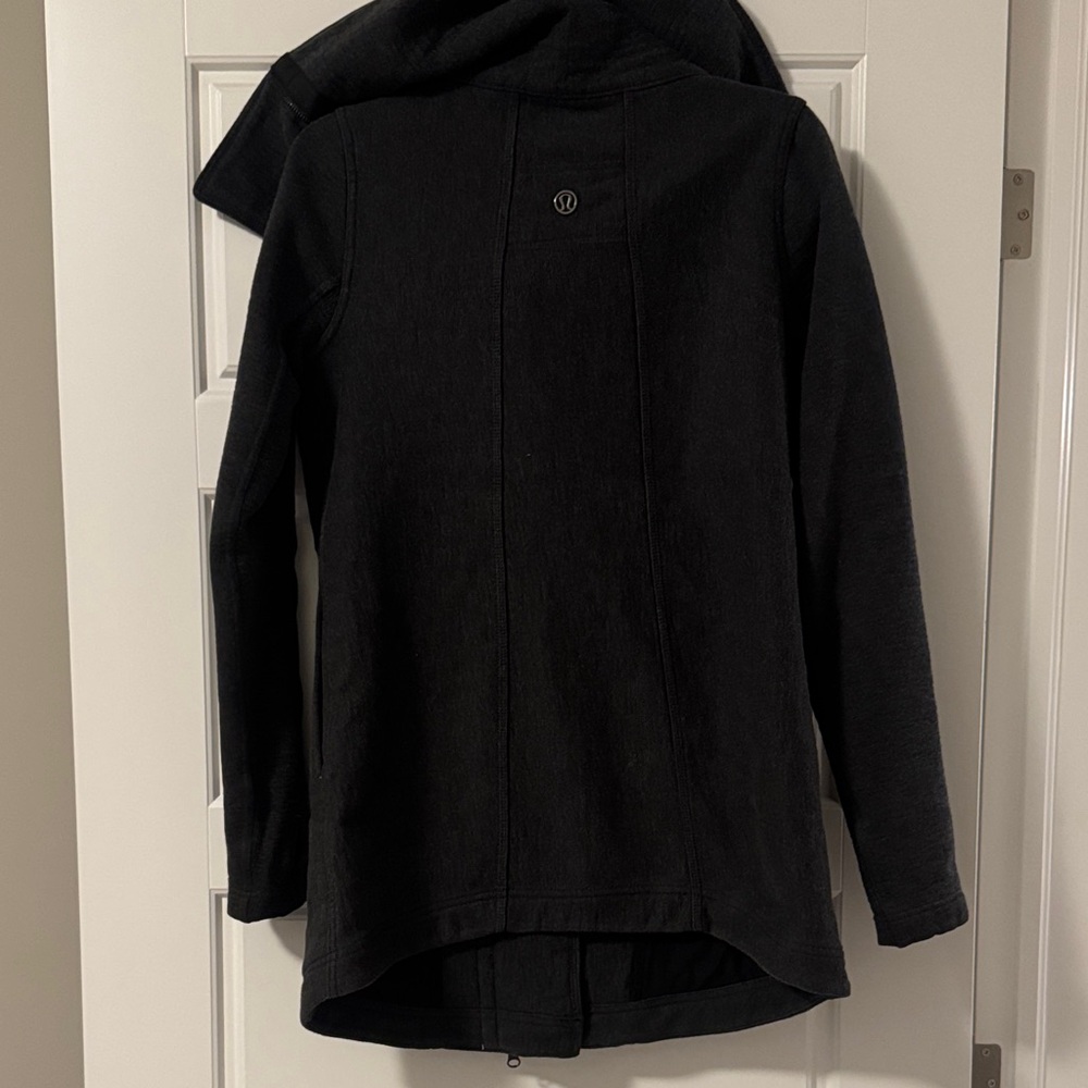 lululemon athletica Black Asymmetrical-Collar Trench Coat - Picture 3 of 3